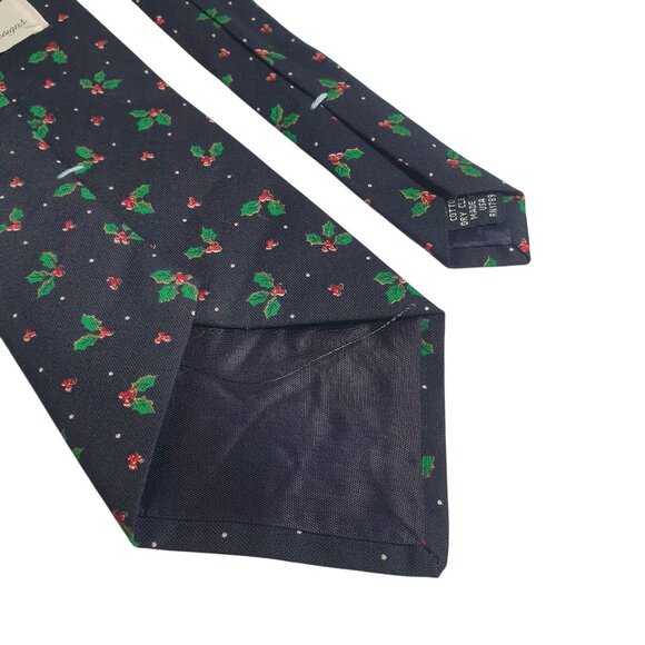 Vera Bradley Vintage Holly Berries Necktie Festive Christmas Party Dad Gift - Picture 5 of 5